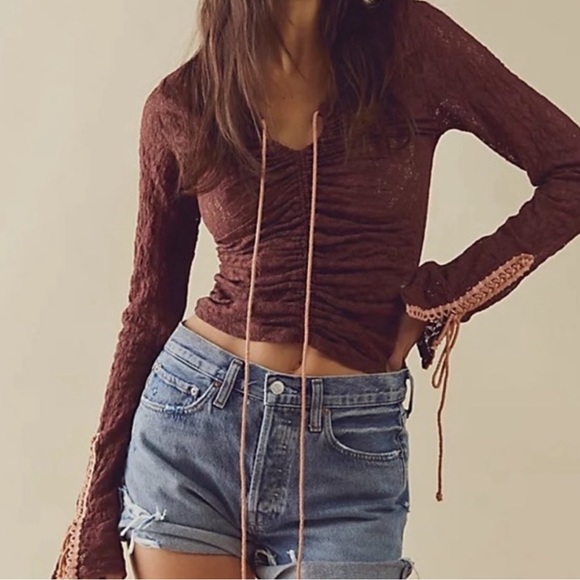 Free People Tops - Free People brown lace top